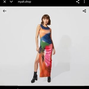 Multicolor Sleeveless Maxi Dress